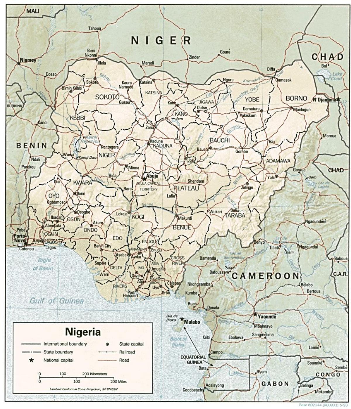 خريطة نيجيريا الرسم البياني