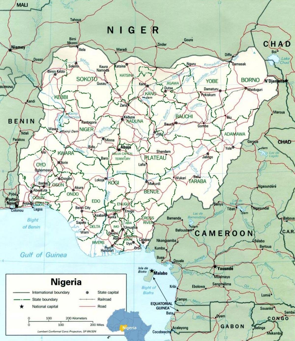 لاغوس نيجيريا خريطة أفريقيا