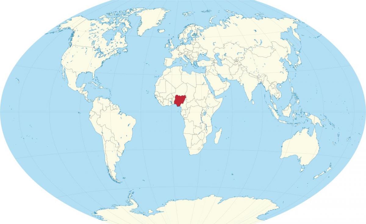 خريطة العالم تظهر نيجيريا